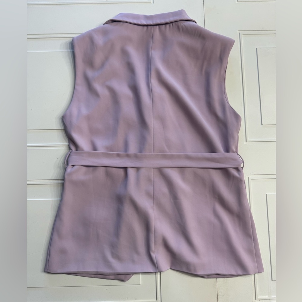Hyfve Lavender Purple Sleeveless Belted Blazer Womens Size Large L - Picture 6 of 7